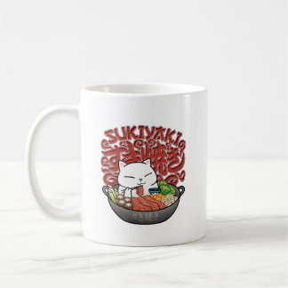 Japanische Nahrungssukiyaki-Katze Kaffeetasse