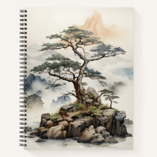 Japanische Natur Bonsai Tree Art Design Notizbuch