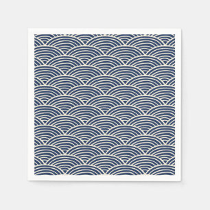Japanische Navy Blue Ocean Waves Serviette