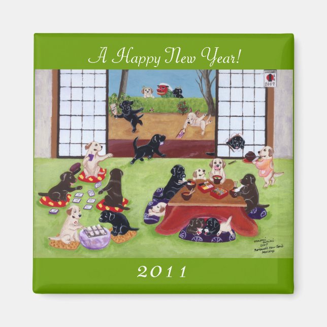 Japanische Neujahrsarbeitskräfte Magnet (Vorne)