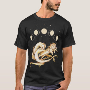Japanische neun Schwänze Fox Kitsune Moon Phases F T-Shirt