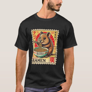 Japanische Nudeln Briefmarke Wildtiere Süße Quokk T-Shirt