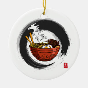 Japanische Nudelsuppe Ramen Soba Personalisiert Keramik Ornament