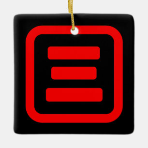 Japanische Nummer drei 三 【San】 Kanji Keramikornament