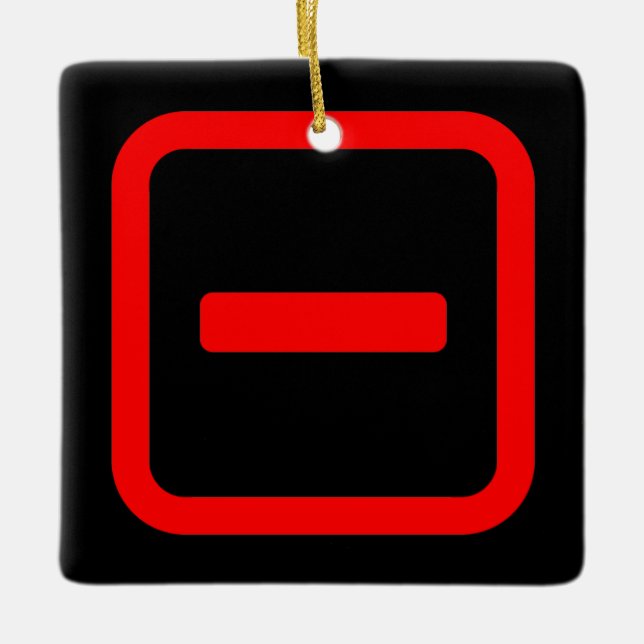 Japanische Nummer eins 一 【Ichi】 Kanji Keramikornament (Vorderseite)