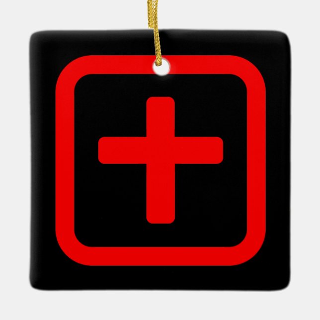 Japanische Nummer zehn 十 【Ju】 Kanji Keramikornament (Vorderseite)