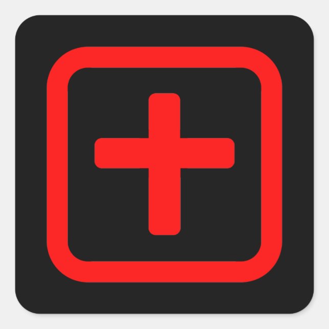 Japanische Nummer zehn 十 【Ju】 Kanji Quadratischer Aufkleber (Vorderseite)