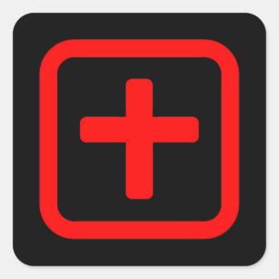 Japanische Nummer zehn 十 【Ju】 Kanji Quadratischer Aufkleber