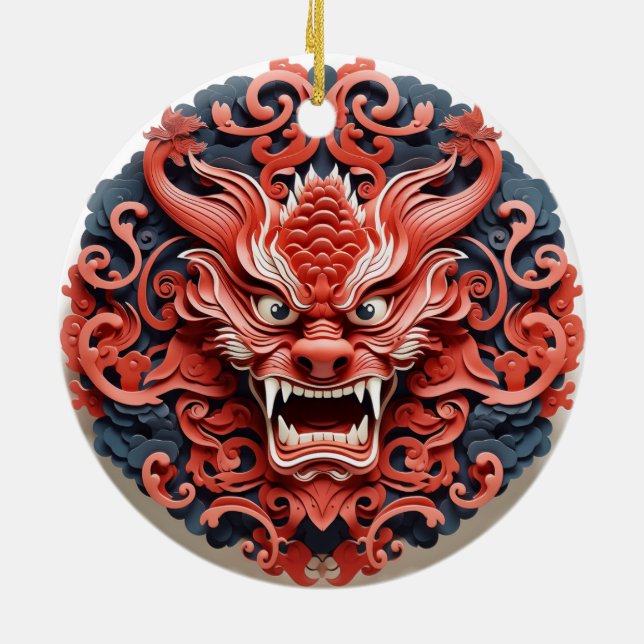 Japanische Oni-Keramik-Ornament Keramik Ornament (Hinten)