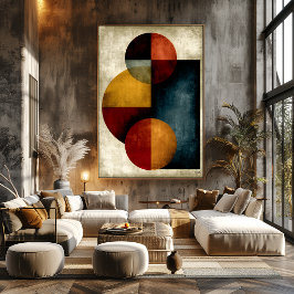 Japanische orbitale geometrische abstrakte stille poster
