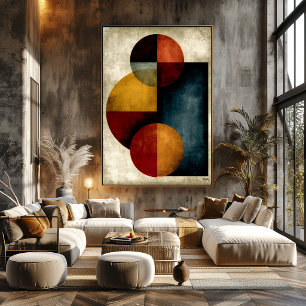 Japanische orbitale geometrische abstrakte stille poster