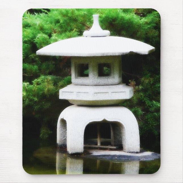 Japanische Pagoden-Laternen-Art-Garten-Statue Mousepad (Vorne)
