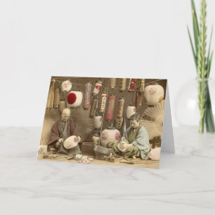 Japanische Papierlaternen-Hersteller, Vintages Karte