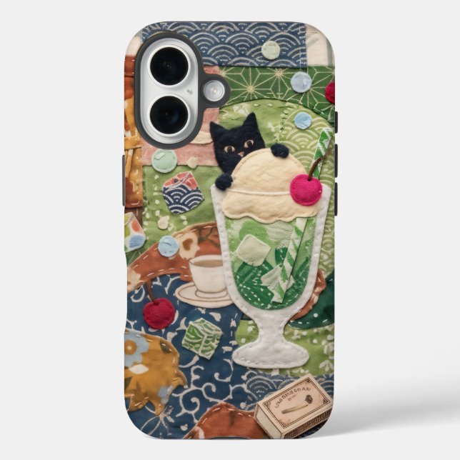 Japanische Patchwork-Katzenkunst  Case-Mate iPhone Hülle (Rückseite)