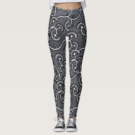 JAPANISCHE PATTER SCHWARZ UND WEISSE Leggings