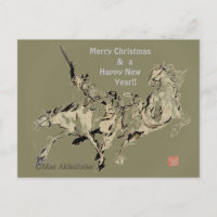 Japanische Pferde Samurai Art Reittier sumi