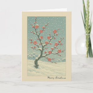 Japanische Pflaumenblüte - Weihnachtskarte Karte