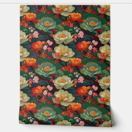 Japanische Ponys auf Smaragd Tapete