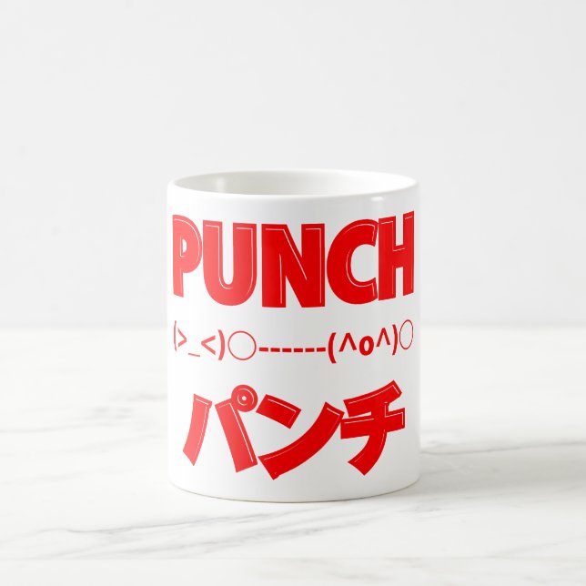 Japanische Punch Emoticons Tasse (Mittel)