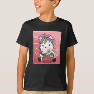 Japanische Rainbow Unicorn Lieben Ramen Pasta T-Shirt