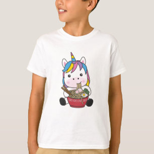 Japanische Rainbow Unicorn Lieben Ramen Pasta T-Shirt