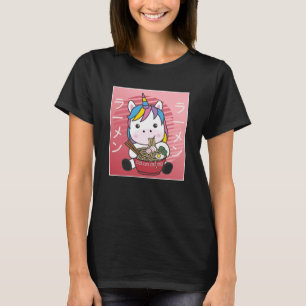 Japanische Rainbow Unicorn Lieben Ramen Pasta T-Shirt