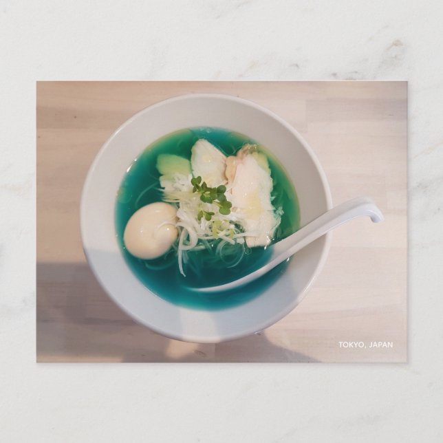 Japanische Ramen Noodles Blue Foto Tokio Japan Postkarte (Vorderseite)