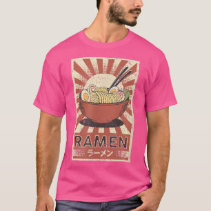 Japanische Retro-Vintage-Grafik Ramen-Suppe-Nudel T-Shirt