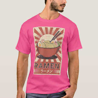 Japanische Retro-Vintage-Grafik Ramen-Suppe-Nudel T-Shirt