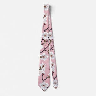 Japanische rosa Kirschblüten Sakura Floral Frühlin Krawatte