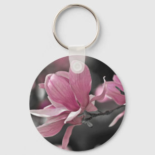 Japanische Rosa-Teller-Magnolie Schlüsselanhänger
