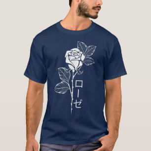 Japanische Rose Vaporwave Ästhetische Grunge Rose T-Shirt