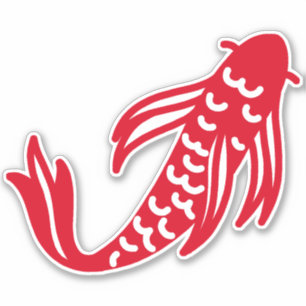 Japanische Rot- und Weißfischfische Aufkleber