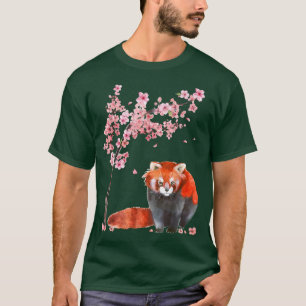 Japanische Rote Panda Cherry Blossom Blume Sakura  T-Shirt