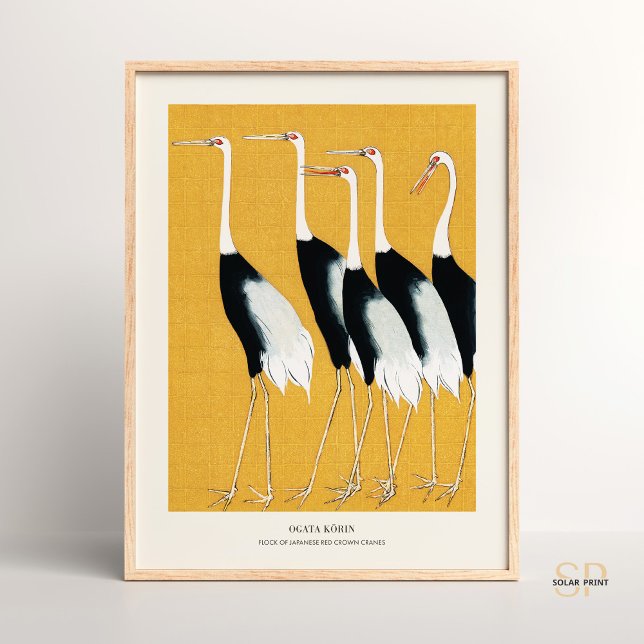 Japanische Rotkronenkrane Flock Ogata Korin Poster (Von Creator hochgeladen)