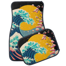 Japanische Sakura Blossom Big Ocean Wave