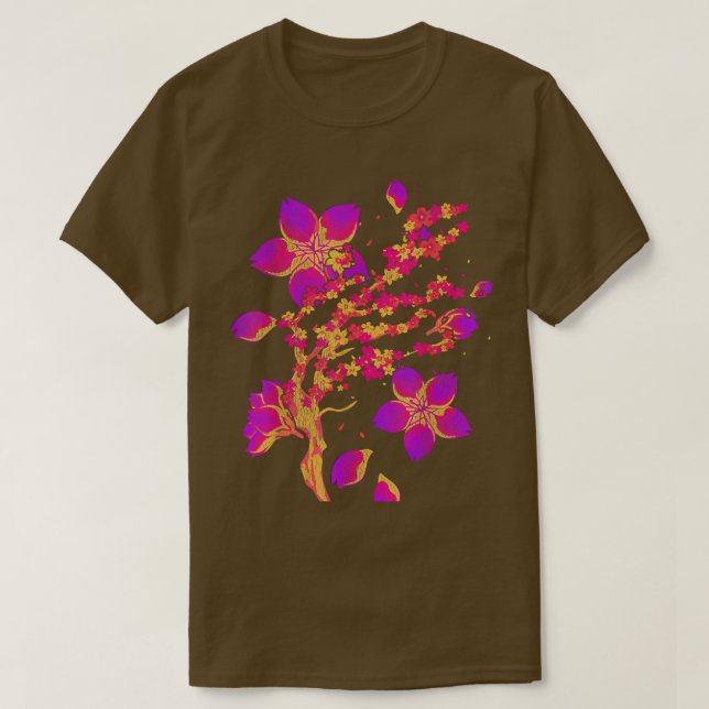 Japanische Sakura Blume Retro 90er Vaporwave Cherr T-Shirt (Design vorne)
