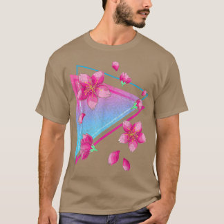 Japanische Sakura Blume Vaporwave Ästhetische Kirs T-Shirt