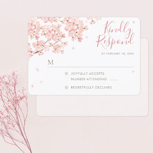 Japanische Sakura-Kirschblüten Hochzeiten RSVP-Kar Einladung
