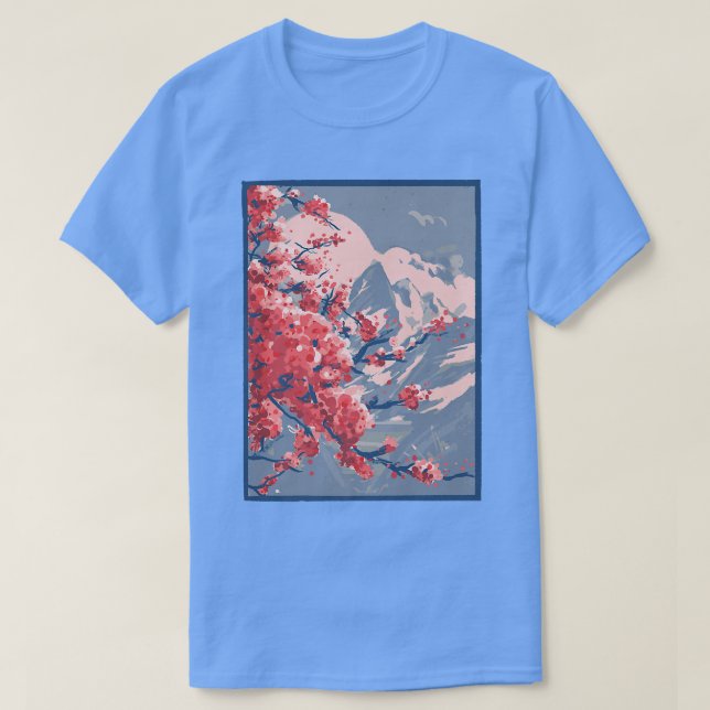 Japanische Sakura Kirschblüten Kirschbäume T-Shirt (Design vorne)