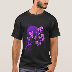 Japanische Sakura Kirschblüten Vaporwave Synthwav T-Shirt