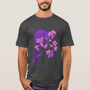 Japanische Sakura Kirschblüten Vaporwave Synthwav T-Shirt