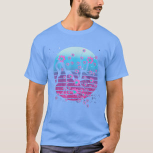 Japanische Sakura Retro Blume Vaporwave Cherry Blo T-Shirt