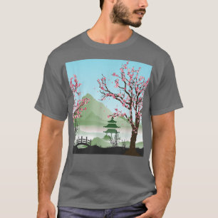 Japanische Sakura Rosa Blume Japan Baum Kirschblüt T-Shirt