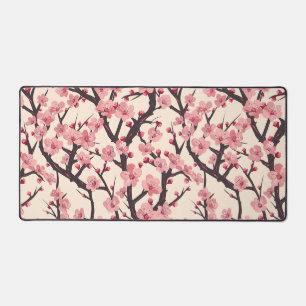 Japanische Sakura Rosa Blüte Dunkler Zweig Creme Schreibtischunterlage