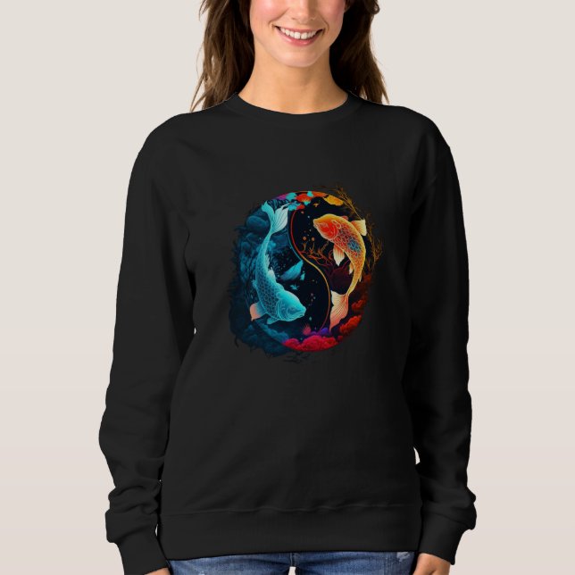 Japanische Samurai-Ästhetik Koi-Fisch  4 Sweatshirt (Vorderseite)