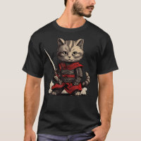 Japanische Samurai-Katze Coole Ninja-Katze Krieger