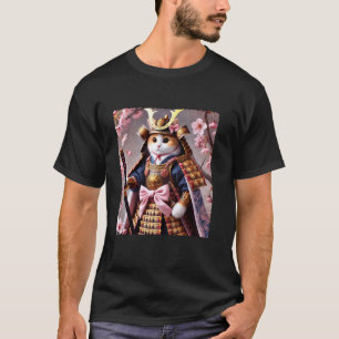 Japanische Samurai-Katze Kawaii Ninja-Katze Kätzch T-Shirt