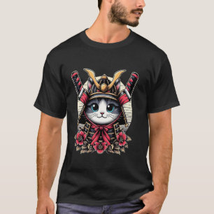 Japanische Samurai-Katze Ninja-Katze T-Shirt