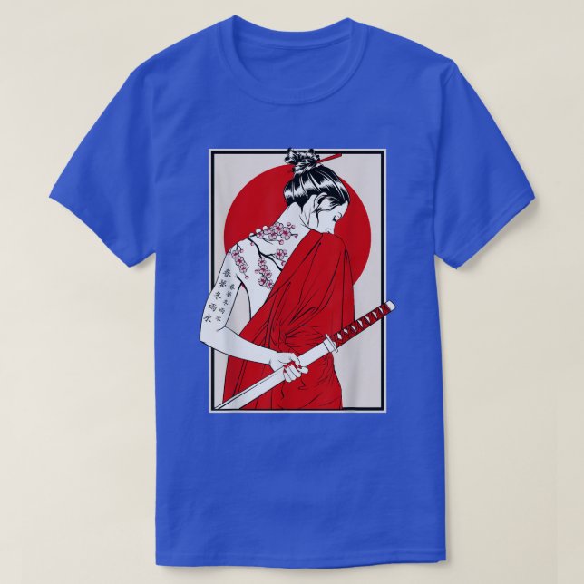 Japanische Samurai Kulturlandschaft Vintag Sakura  T-Shirt (Design vorne)